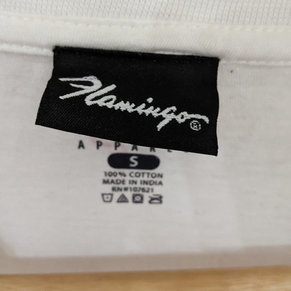Flamingo White Crew Neck Shirt Size Small Las Vegas - Picture 3 of 5